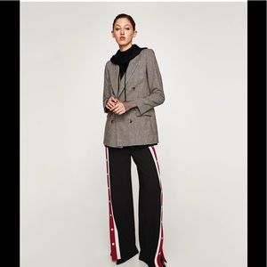 Zara checked double breasted blazer